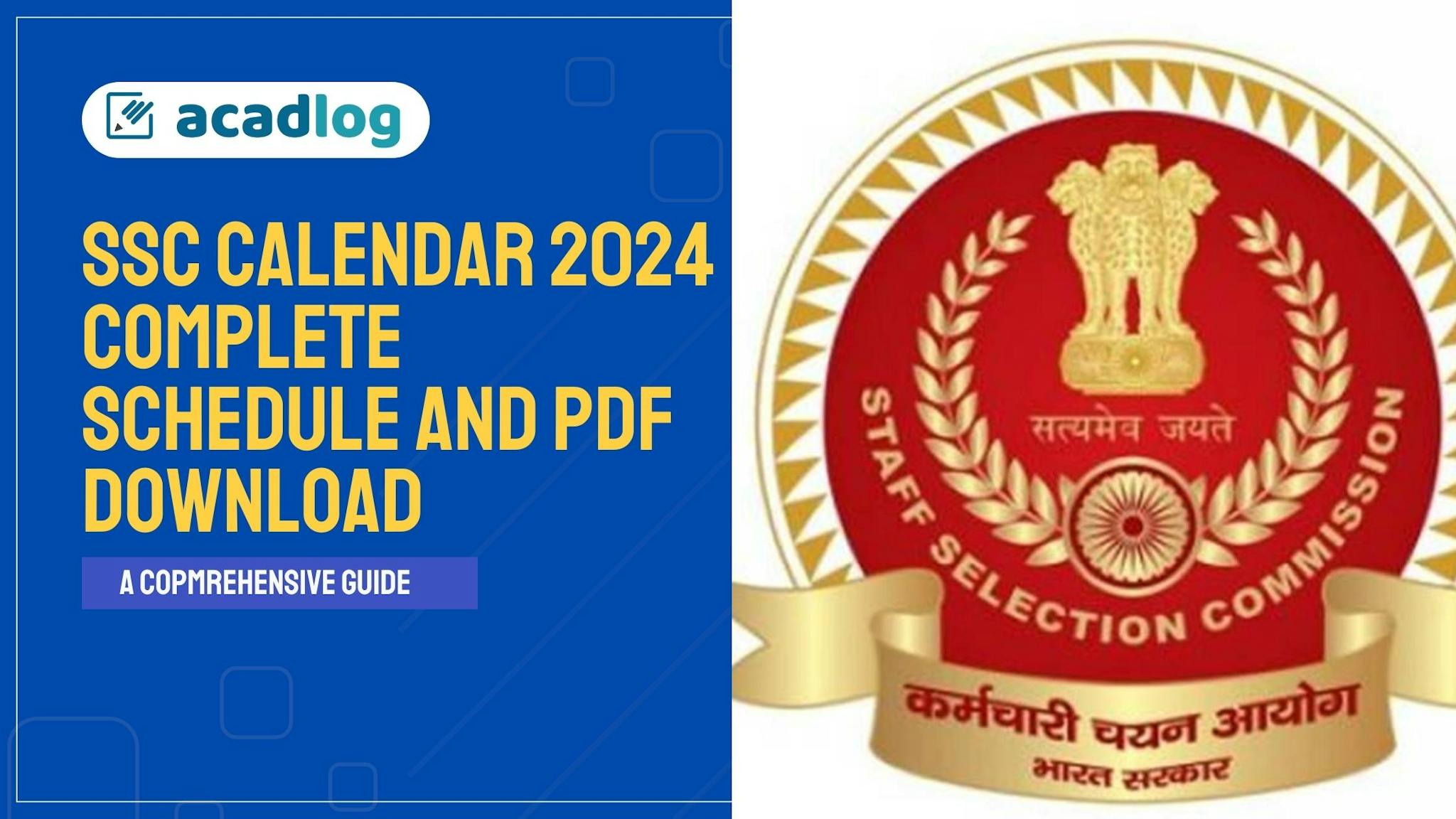 SSC Calendar 2024 Complete Exams Schedule & PDF Download SSC.NIC.IN