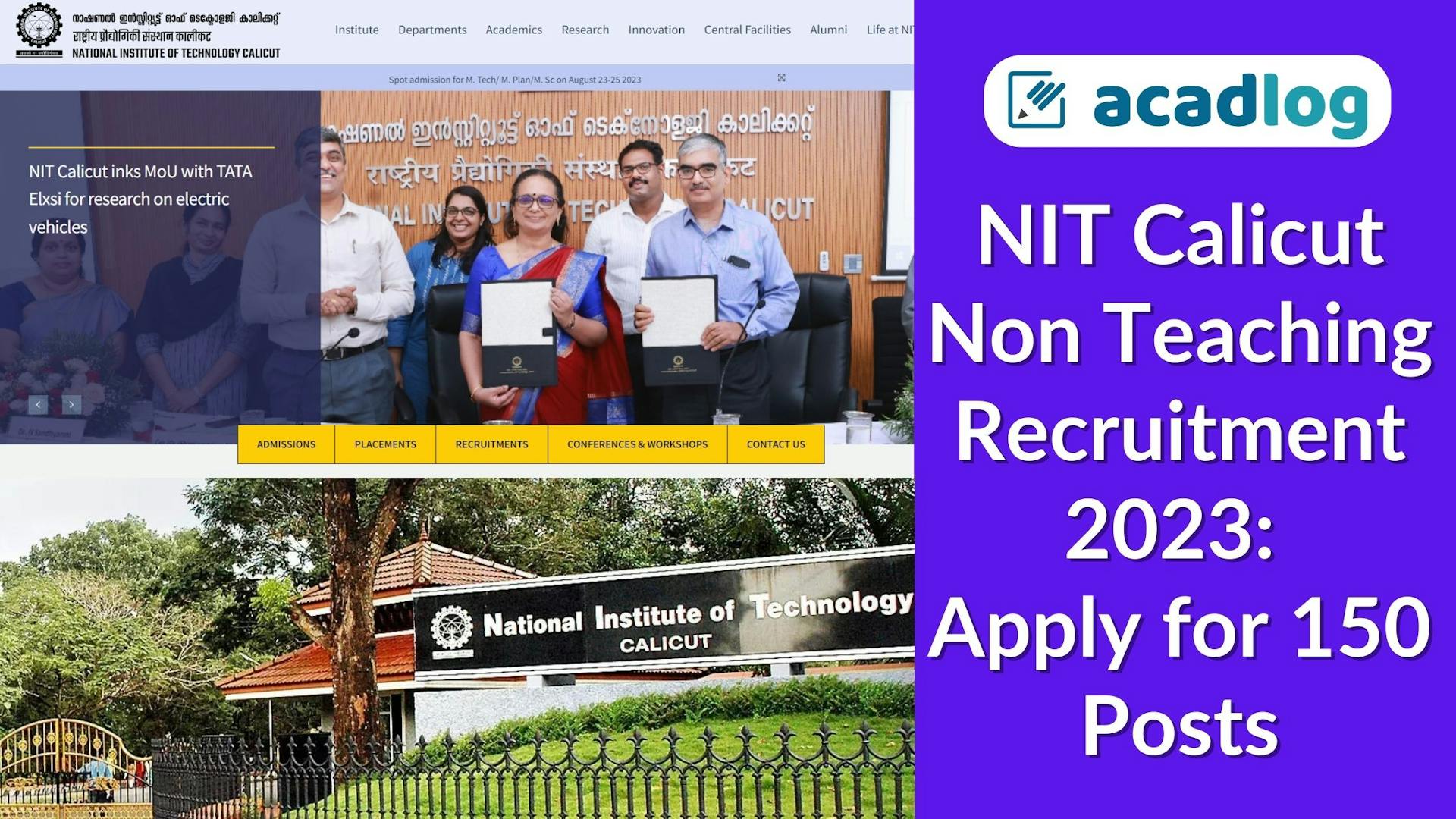 NIT Calicut Jobs 2023: Recruitment for 150 Non Teaching Vacancies