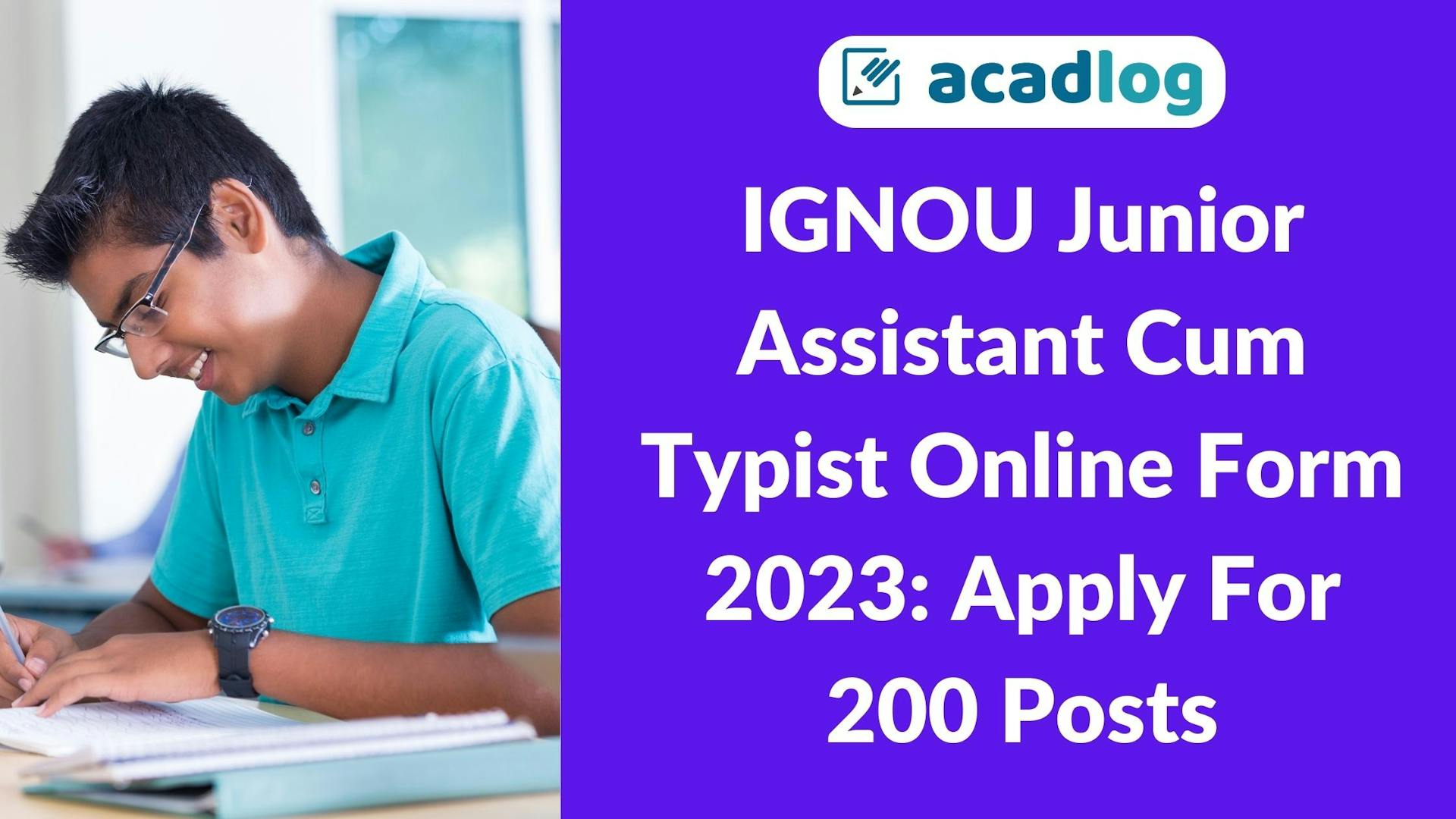 NTA IGNOU 10+2 Junior Assistant Cum Typing Recruitment 2023