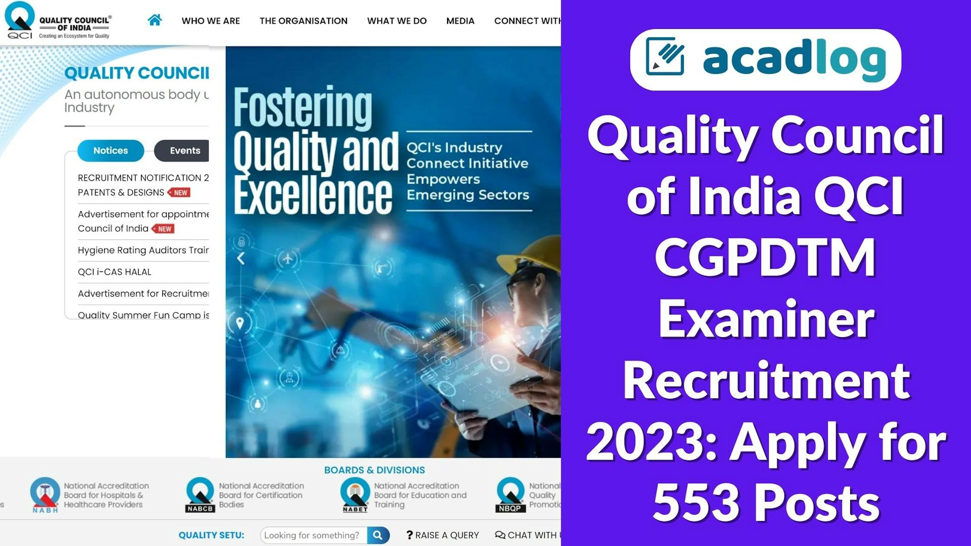 Quality Council of India QCI CGPDTM Examiner Recruitment 2023: Apply for 553 Posts