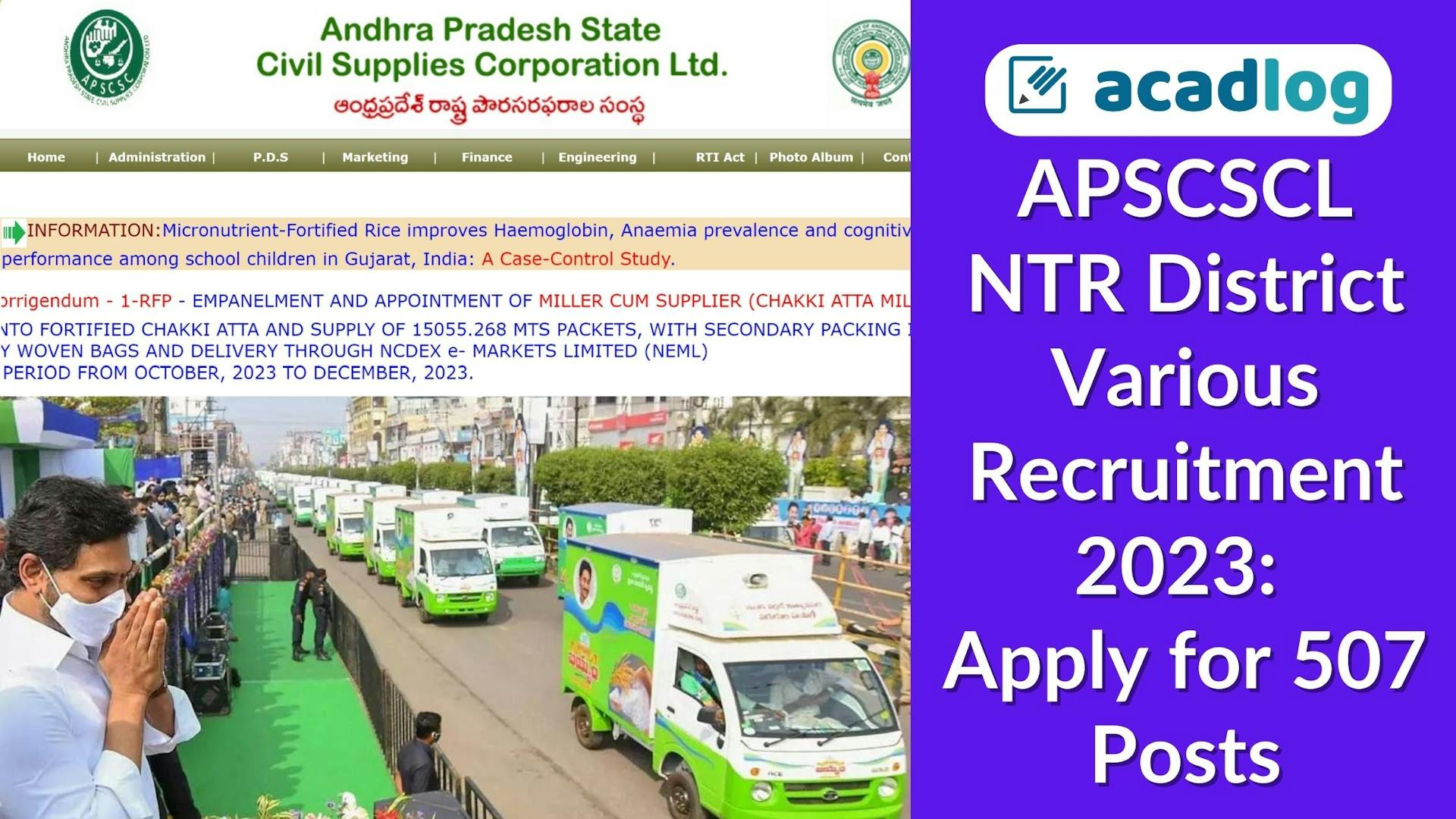 APSCSCL NTR District Various Recruitment 2023: Apply for 507 Posts