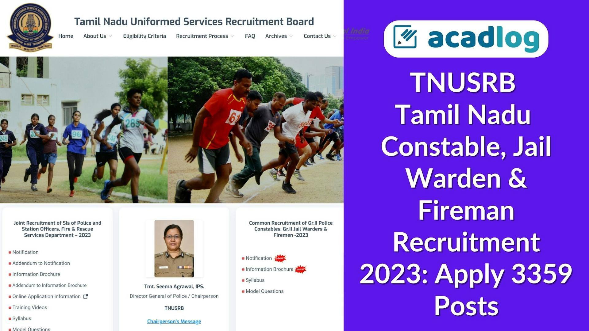 TNUSRB Tamil Nadu Constable, Jail Warden & Fireman Recruitment 2023: Apply 3359 Posts