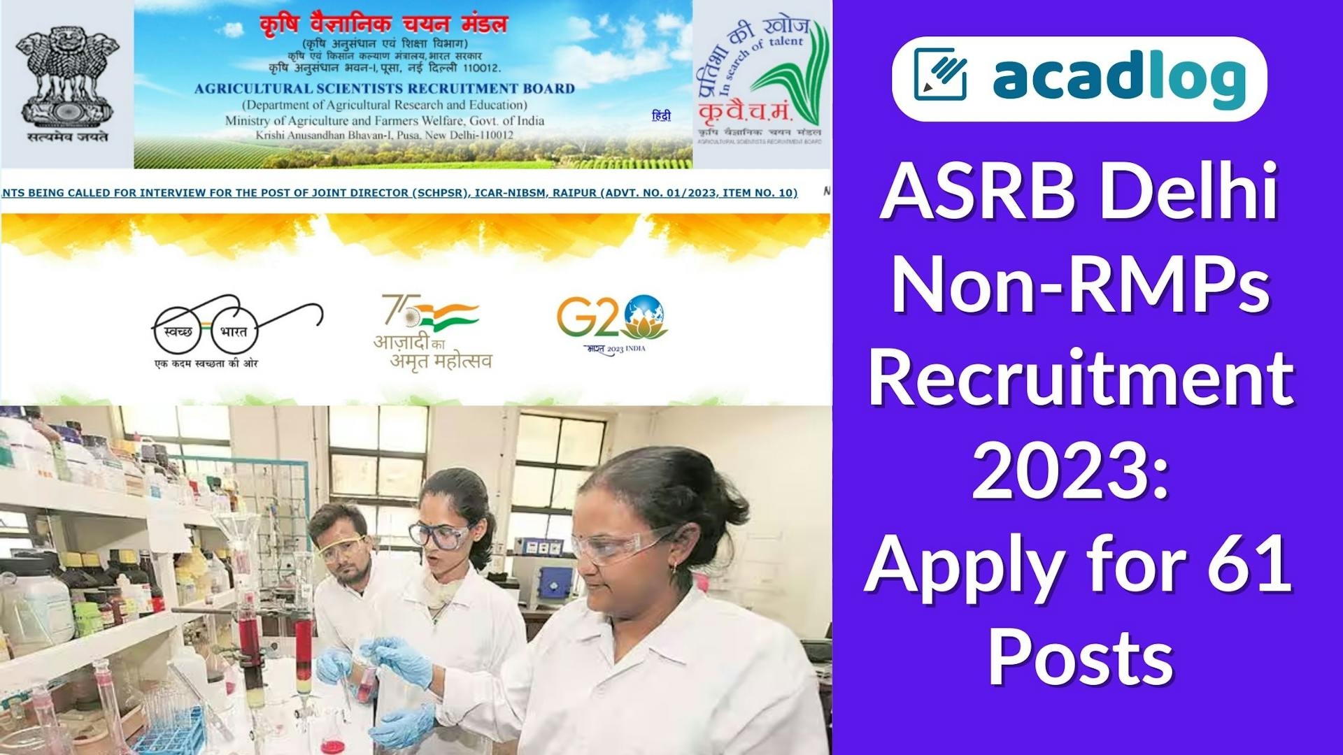ASRB Delhi Non-RMPs Recruitment 2023: Apply for 61 Posts