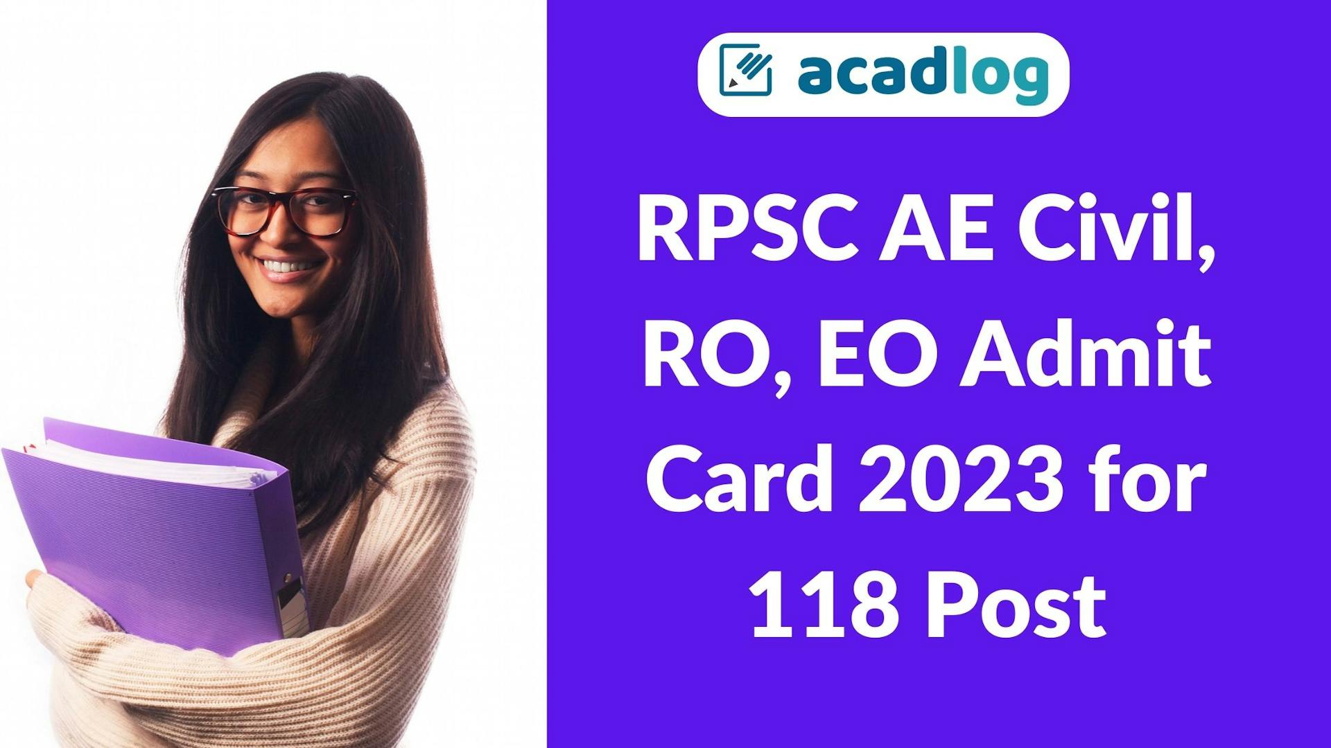 Rajasthan RPSC Local Self Government Dept. Exam Advt No 09/2022 Recruitment Admit Card for 118 Post