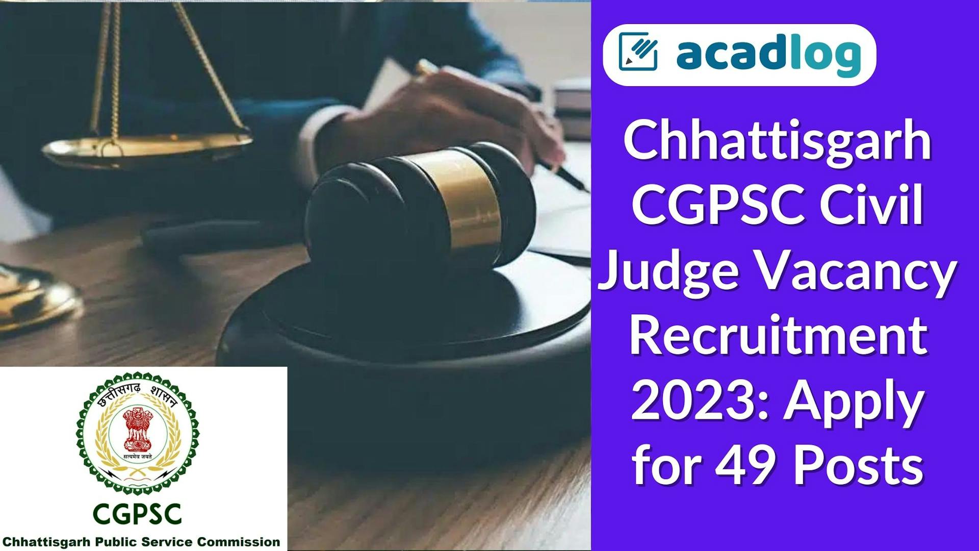CG Govt Jobs: Recruitment For Chhattisgarh Civil Judge Vacancy 2023