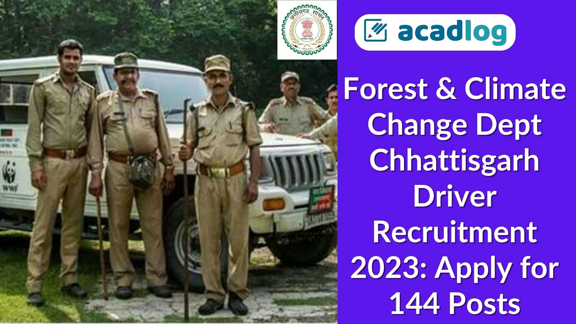 Forest & Climate Change Dept Driver Recruitment 2023