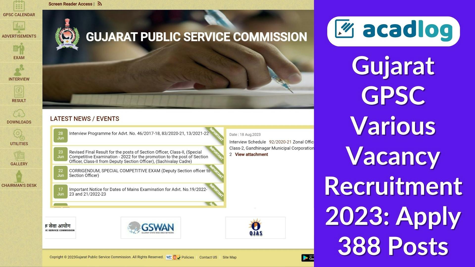 Gujarat Govt Jobs: GPSC Various Vacancy Recruitment 2023