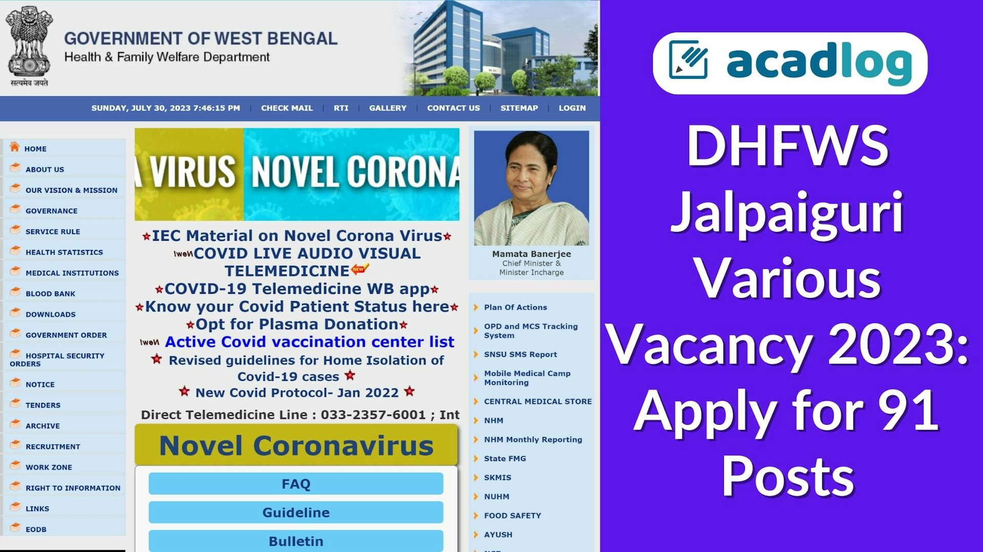 DHFWS Jalpaiguri Various Vacancy 2023: Apply for 91 Posts