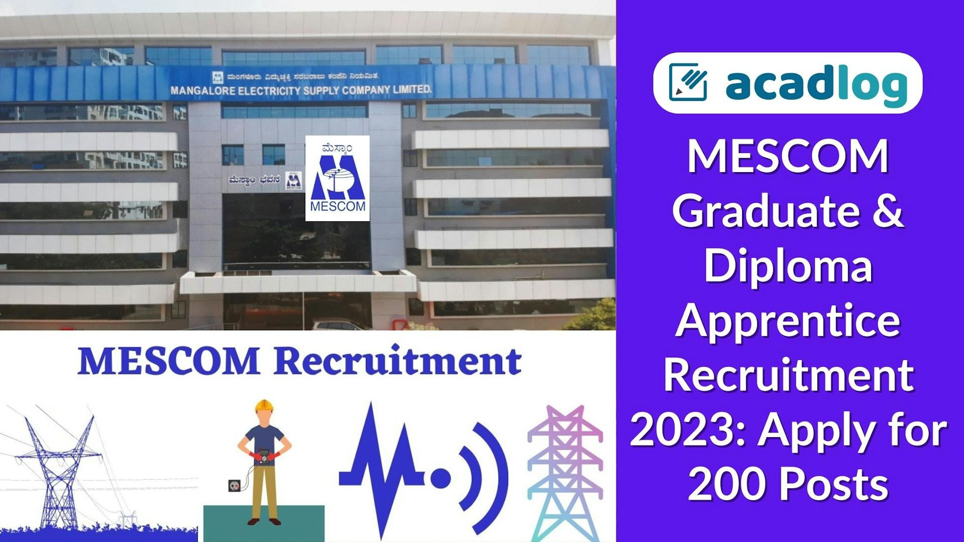 MESCOM Graduate & Diploma Apprentice Jobs 2023: Recruitment for 200 Vacancies