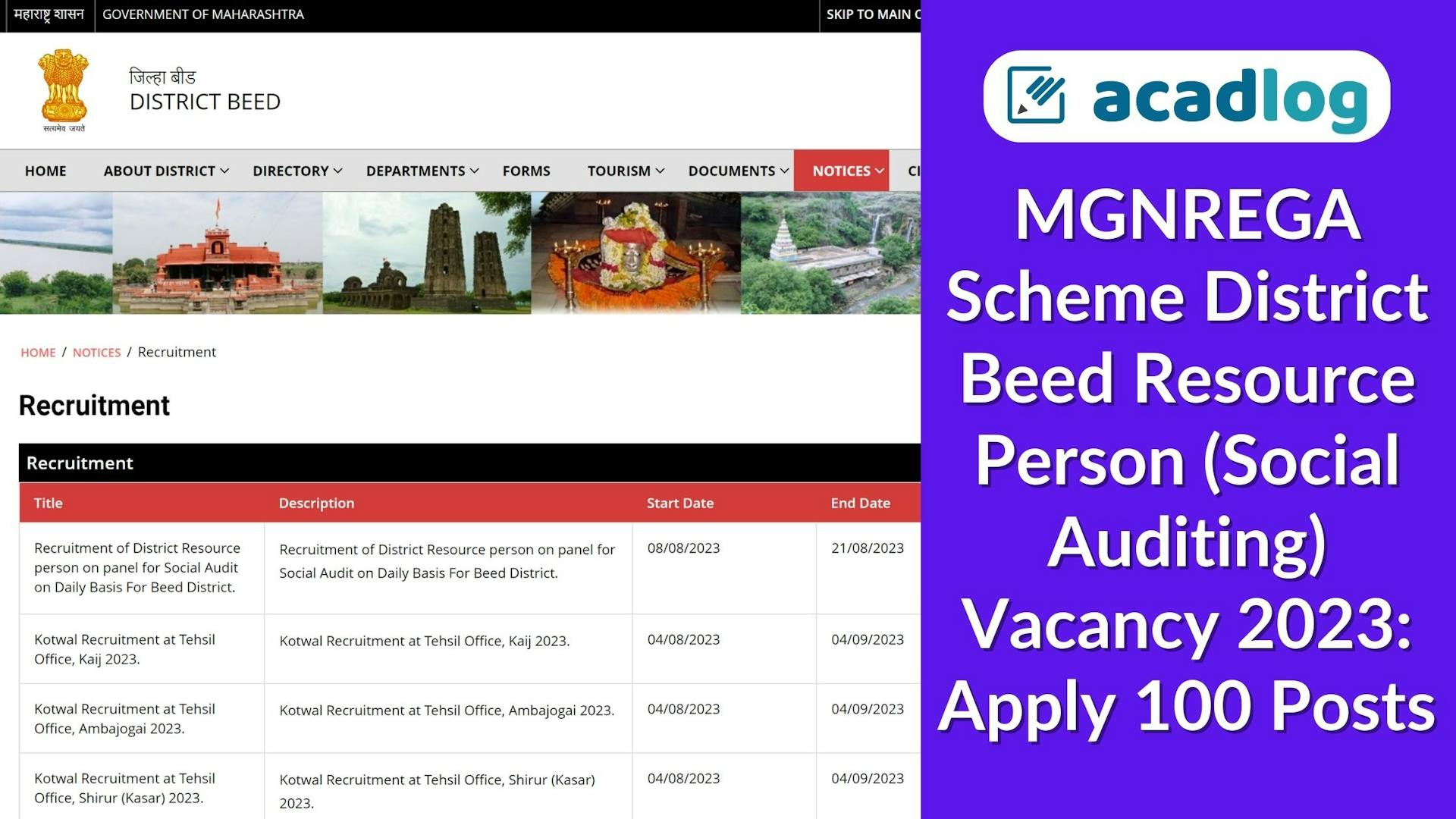 Beed Jobs: MGNREGA Scheme Resource Person (Social Auditing) Vacancy 2023