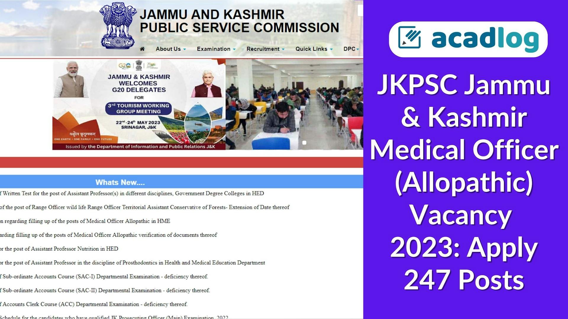 JKPSC Jammu & Kashmir Medical Officer (Allopathic) Vacancy 2023: Apply 247 Posts