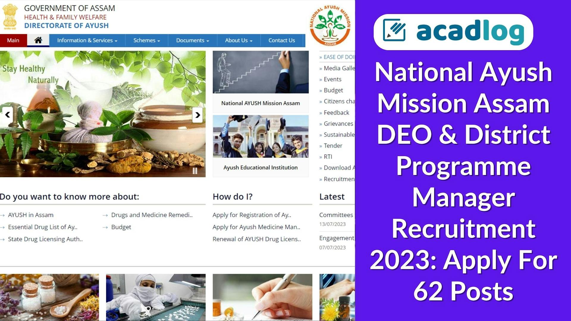 National Ayush Mission Assam DEO & District Programme Manager Recruitment 2023: Apply For 62 Posts