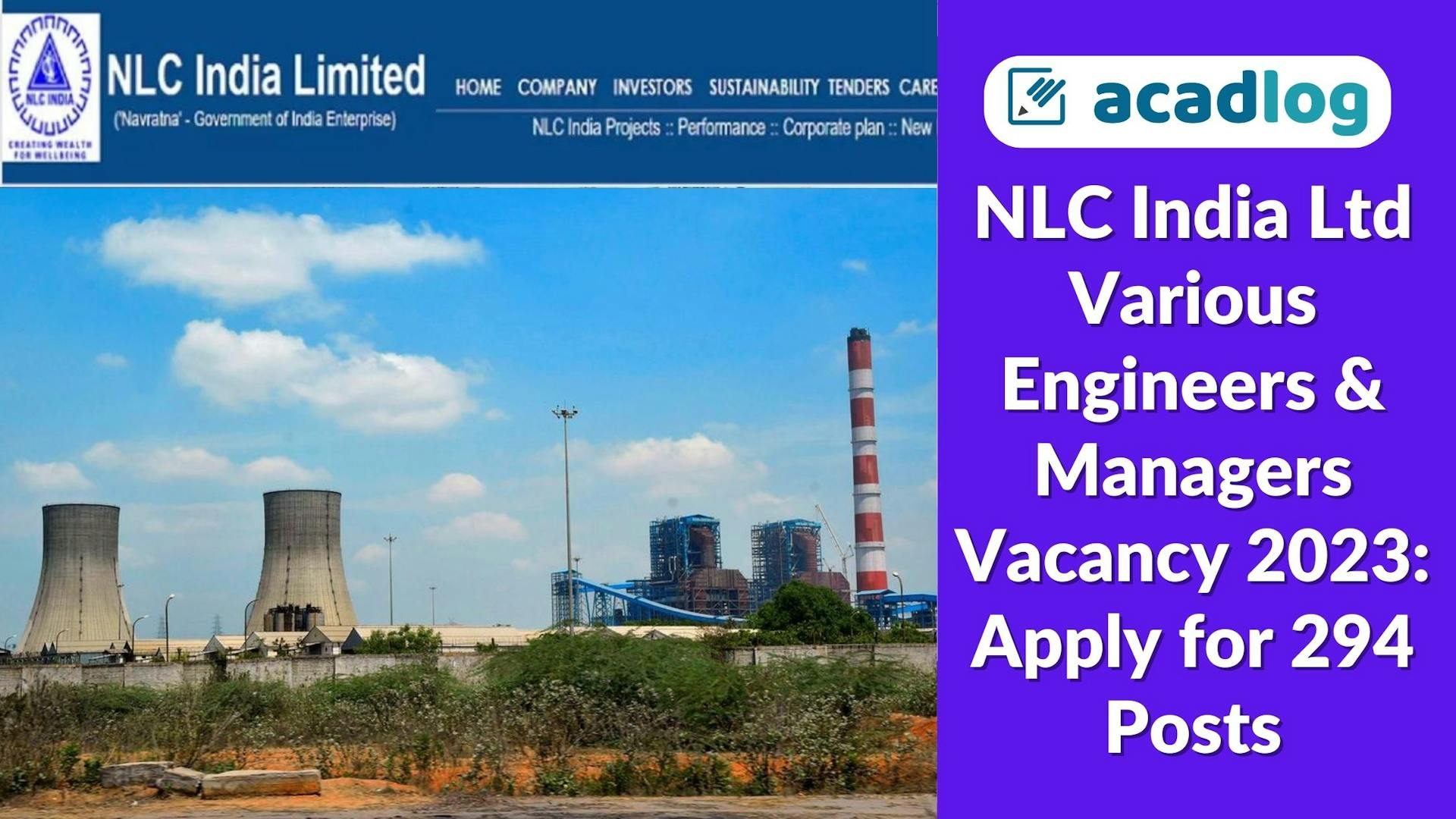 NLC India Ltd Various Engineers & Managers Vacancy 2023: Apply for 294 Posts
