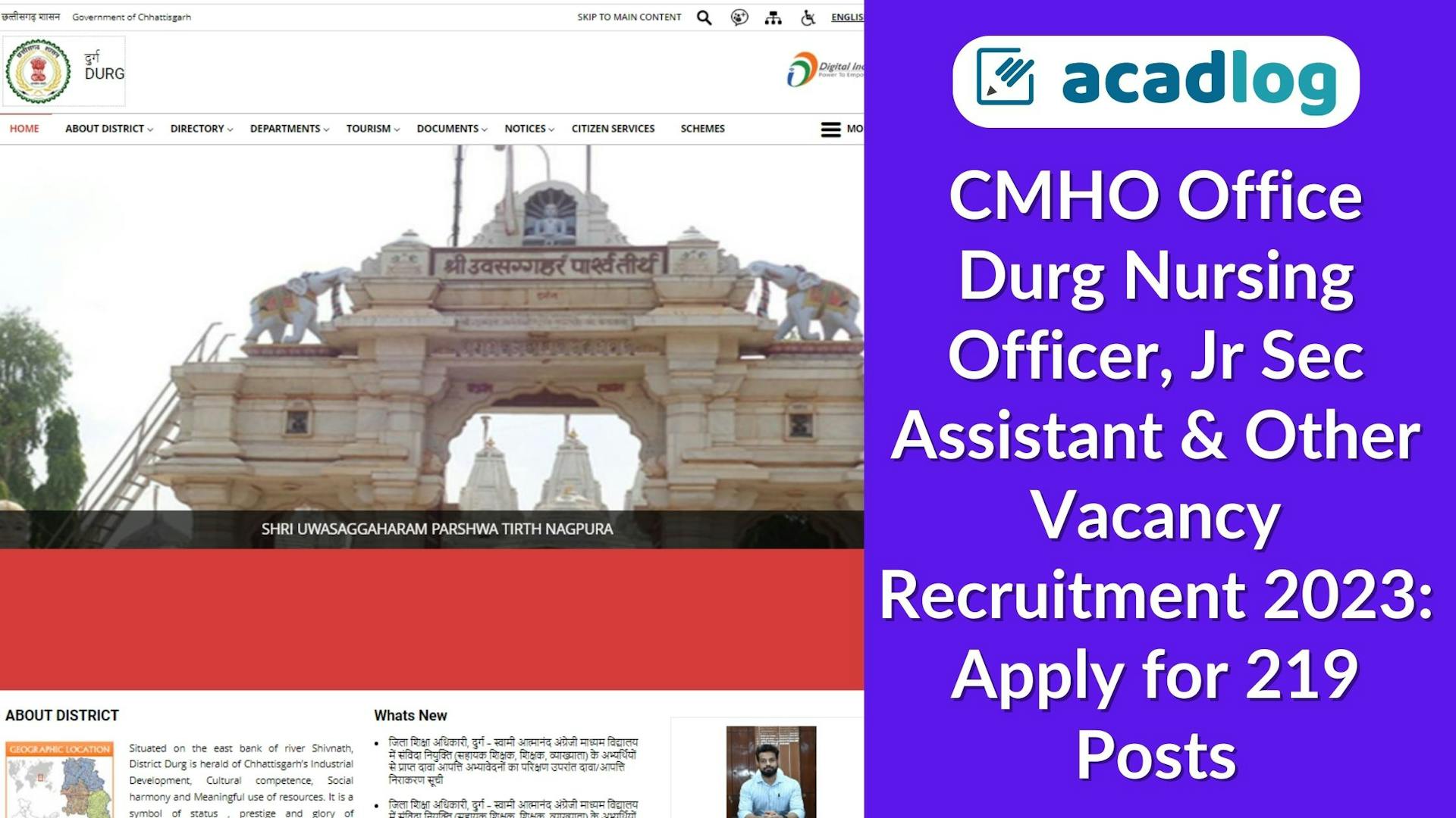 Free Job Alert CG: CMHO Various Posts Recruitment 2023 for 219 Vacancies