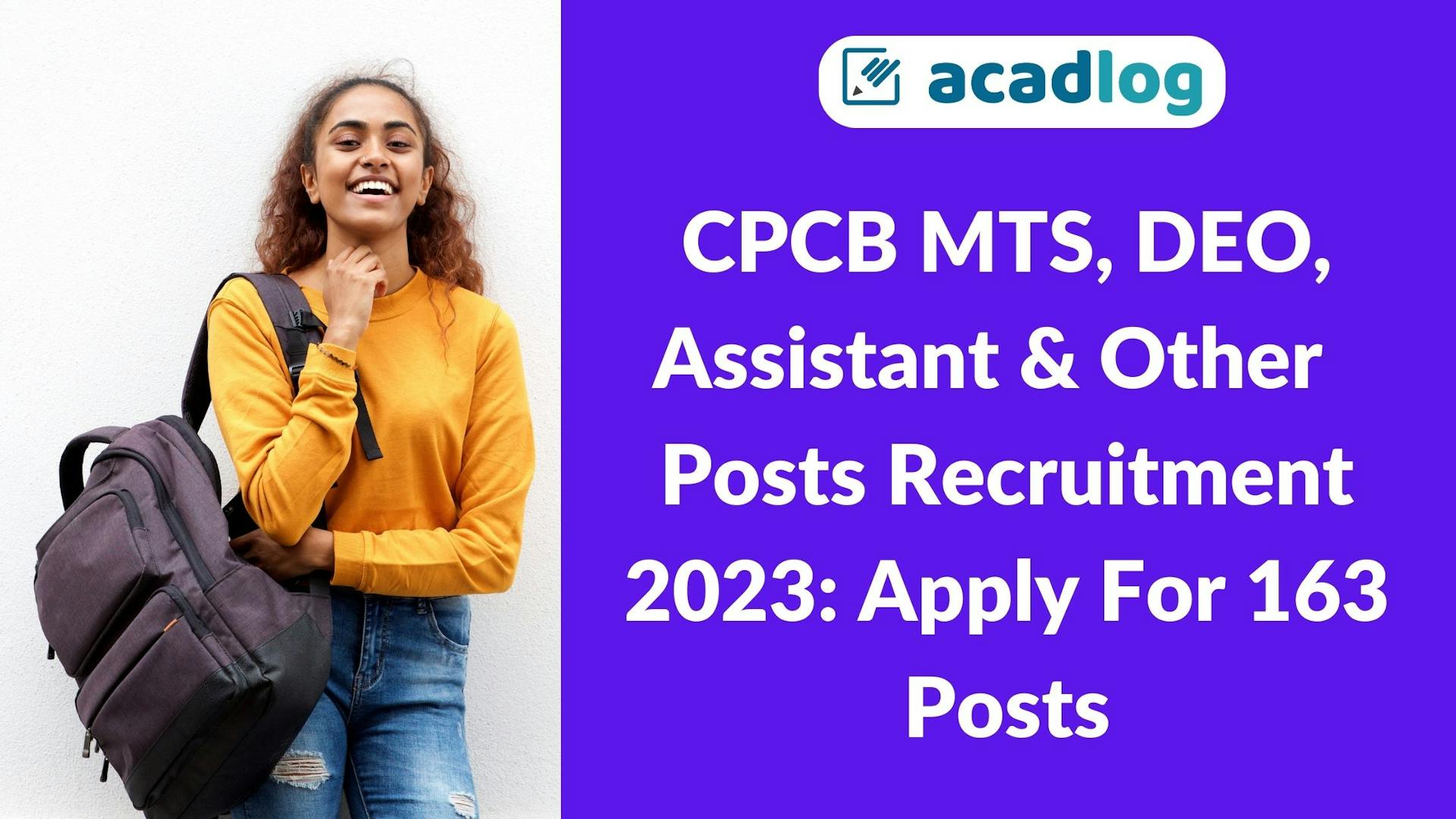 CPCB MTS, DEO, Assistant & Other Various Post Recruitment 2023