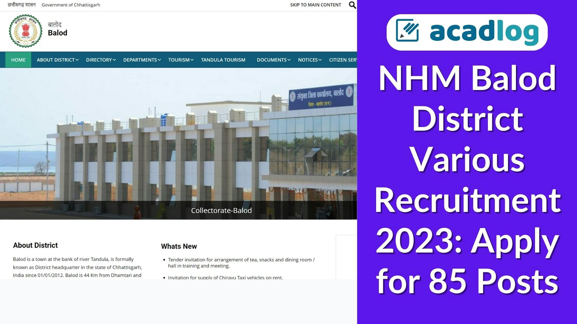 NHM Balod District Various Recruitment 2023: Apply for 85 Posts