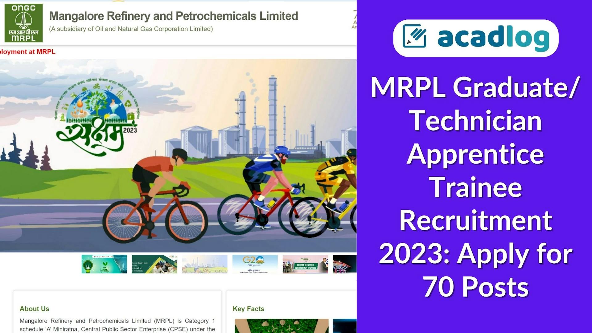 MRPL Graduate/Technician Apprentice Trainee Recruitment 2023: Apply for 70 Posts