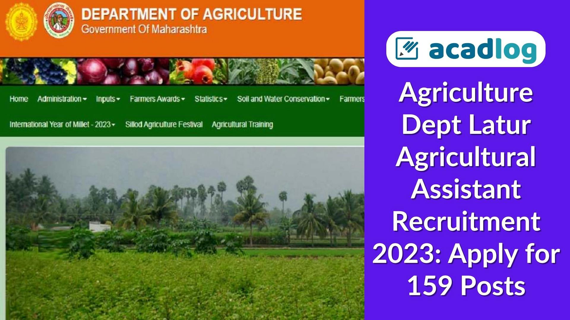 Latur Govt Jobs: Agricultural Assistant Recruitment 2023 for 159 Vacancies