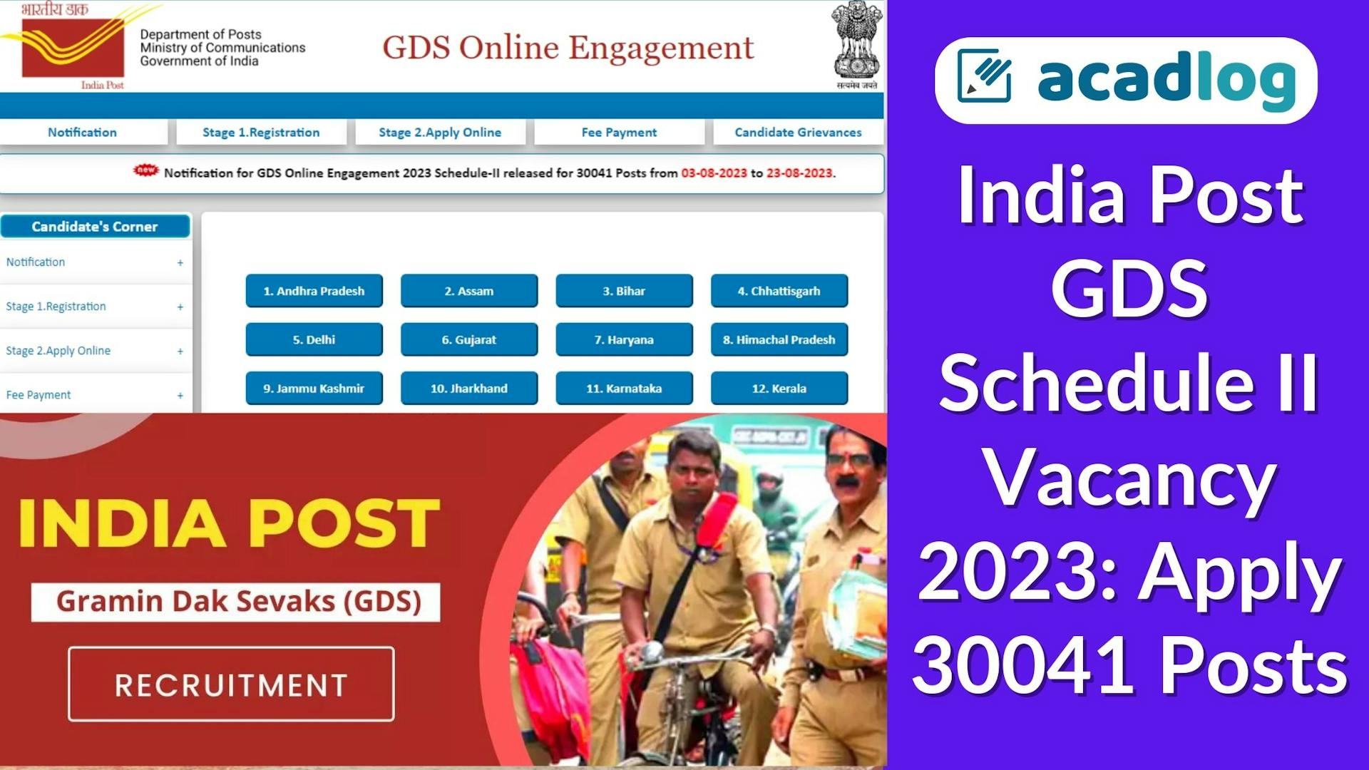 India Post GDS Schedule II Vacancy 2023: Apply 30041 Posts